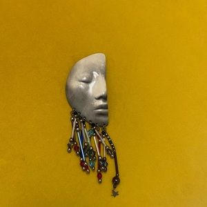 Moon handmade vintage pin